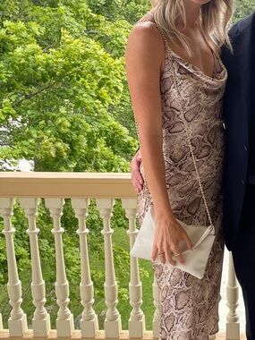 lovestitch Ivory and Mocha Python Slip Dress